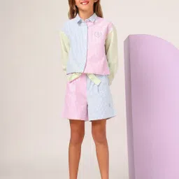 U.S. Polo Assn. Girls Multi-Colour Vertcial Striped Colorblocked Top-picture-22