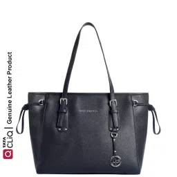 Lino Perros Black Textured Medium Shoulder Handbag image 1