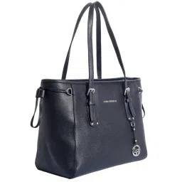 Lino Perros Black Textured Medium Shoulder Handbag image 5