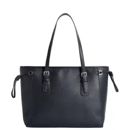 Lino Perros Black Textured Medium Shoulder Handbag image 3