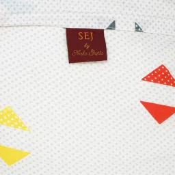 SEJ by Nisha Gupta Geometric Grey 160 TC Cotton Single Bed Sheet with 1 Pillow Cover image 5