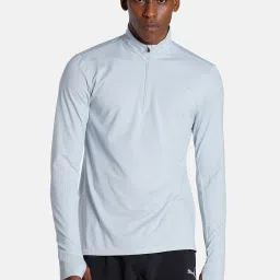 Puma Grey Regular Fit Sports Tshirt image 1
