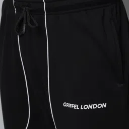 GRIFFEL Black Regular Fit Trackpants image 4