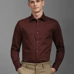 Louis Philippe Brown Cotton Regular Fit Printed Shirt image 1