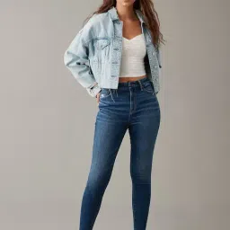 American Eagle Outfitters Blue Cotton Mid Rise Jeans-image-45