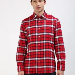 TOMMY HILFIGER Red Cotton Regular fit Checks Shirt-image-76