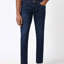 Peter England Navy Cotton Skinny Fit Jeans-picture-18