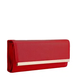 Lino Perros Red Solid Tri-Fold Wallet for Women image 2