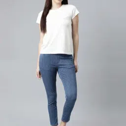 Go Colors! Blue Striped Crop Jeggings image 5