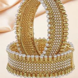 YouBella Gold Plated & Pearl Stylish Traditional Bangle Set-picture-7