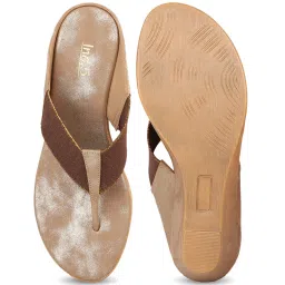 Inc.5 Women's Brown Thong Wedges image 3