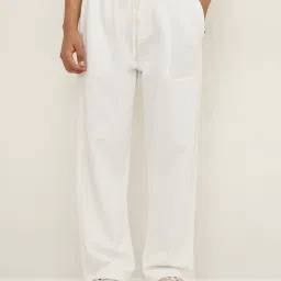 studiofit men Studiofit by Westside White Relaxed-Fit Cotton-Blend Track Pants-picture-47