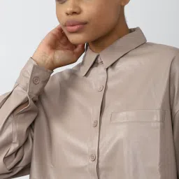 Forever 21 Light Brown Shirt image 5