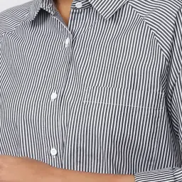 Forever 21 Grey Cotton Striped Shirt image 5