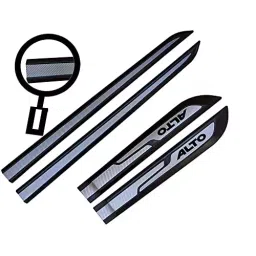 Auto Pearl Car Door Side Beading Moulding Black & Silver Compatible For Maruti Suzuki Alto All Models (Set of 4 Pcs) image 2