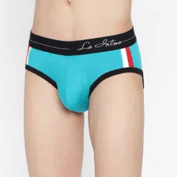 La Intimo Black & Teal Blue Comfort Fit Briefs - Pack Of 2 image 3
