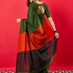 Anouk Ethnic Motifs Zari Tussar Saree image 3