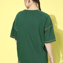 Stormborn Women Solid Drop-Shoulder Sleeves Oversized T-shirt image 4