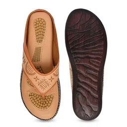 MADAM MAYA Textured T-Strap Flats image 3