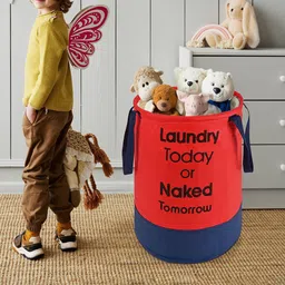 Kuber Industries Red & Blue 2 Pieces Printed Foldable Laundry Bags 45 L Each image 4