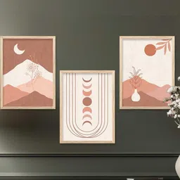 walllane Boho Wall Art With Frame Home Decor Wall Painting For Living Room Office Bedroom image 2