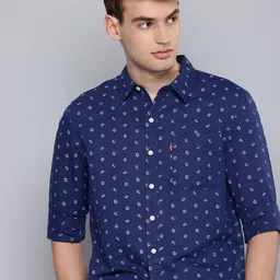 Levis Linen Cotton Slim Fit Floral Opaque Printed Casual Shirt-picture-10