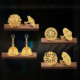 VIVASTRI Women Gold-Plated Alloy Earrings image 1