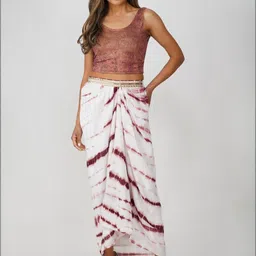 Bindigasm Tie & Die Printed Round Neck Top Jacket With Skirt image 4