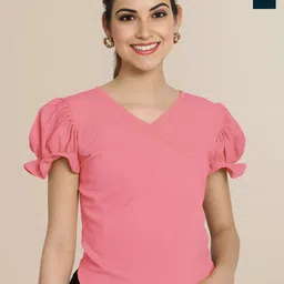 Mast & Harbour Women Pack Of 2 V-Neck Puff Sleeve Top-picture-19