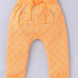 Babyoye Eco Conscious 100% Cotton Terry Lounge Pant Checked - Orange-picture-11