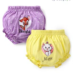 babyoye disney Babyoye Lycra Knit Bloomers with Bambi & Marie Print Pack of 2 - Yellow & Lavender-picture-11