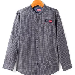 INFINITY Denim Cotton Full Sleeves Bow Printed Shirt - Navy Blue-picture-25
