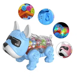 YAMAMA Musical Transparent Mechanical Gear Robot Dog Toys Battery Operated Smart Intelligent Lovely Dog With Lights, Demo And Blinking Eyes Musical Toys for Kids Fun Entertainment Kids Toys(Pack of 1Color May Vary) image 2