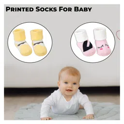 Bembika Cotton Pack Of 3 Colour Blocked Designed Socks - Multi Colour image 2