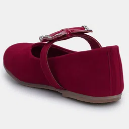 Mine Sole Stone Embellished Bow Detailed Ballerinas -Red image 5