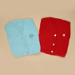 V-Mart Kids Pack of 2 Embroidered V-Neck Button Deatails Sweaters-picture-16