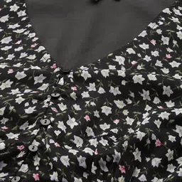 Antheaa Black & White Floral Printed Monochrome Chiffon Top image 2