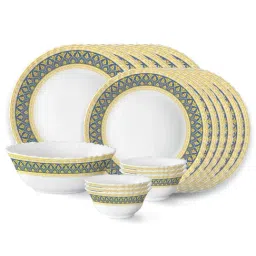 Larah by Borosil Regal Fluted White Opalware 19 Pieces Dinner Set-image-28