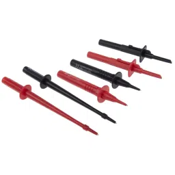 RS PRO Fused Test Lead Kit, Crocodile Clip, Right Angle Plug, Spring Hook, Straight Plug, 1.2m, CAT III Model No 7315273 image 3