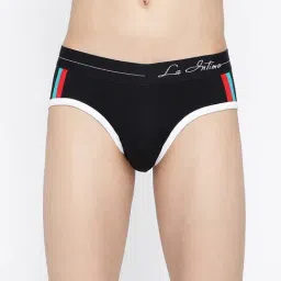 La Intimo Black & Teal Blue Comfort Fit Briefs - Pack Of 2 image 4