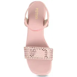 Metro Women's Pink Ankle Strap Sandals image 3