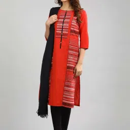 Aurelia Black Cotton Chequered Dupatta image 2