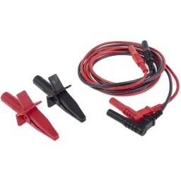 RS PRO Fused Test Lead Kit, Crocodile Clip, Right Angle Plug, Spring Hook, Straight Plug, 1.2m, CAT III Model No 7315273 image 5