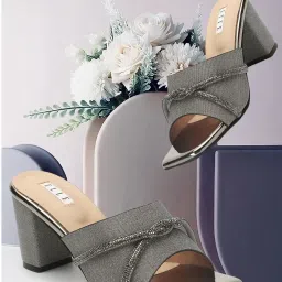 Elle Women's Gun Metal Casual Sandals image 1