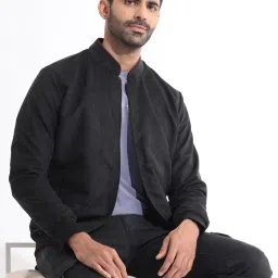 Rare Rabbit Black Regular Fit Solid Jacket image 1