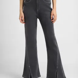 Forever 21 Black Blended Flared Fit Jeans image 1