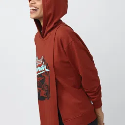 Forever 21 Maroon Printed Hoodie image 3