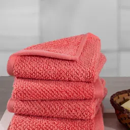 Maspar Peach Orange 550 GSM Cotton Face Towel - Set of 4 image 1