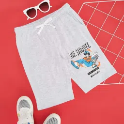 Pantaloons Junior Kids Glacier Grey Cotton Printed Shorts image 1