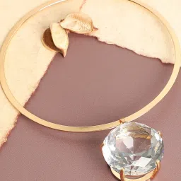 SOHI Gold Statement StoneChoker Necklace image 1